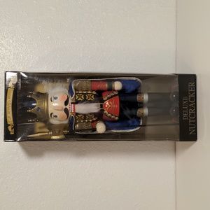 Nutcracker Holiday Christmas gift wood traditional guard blue red gold used